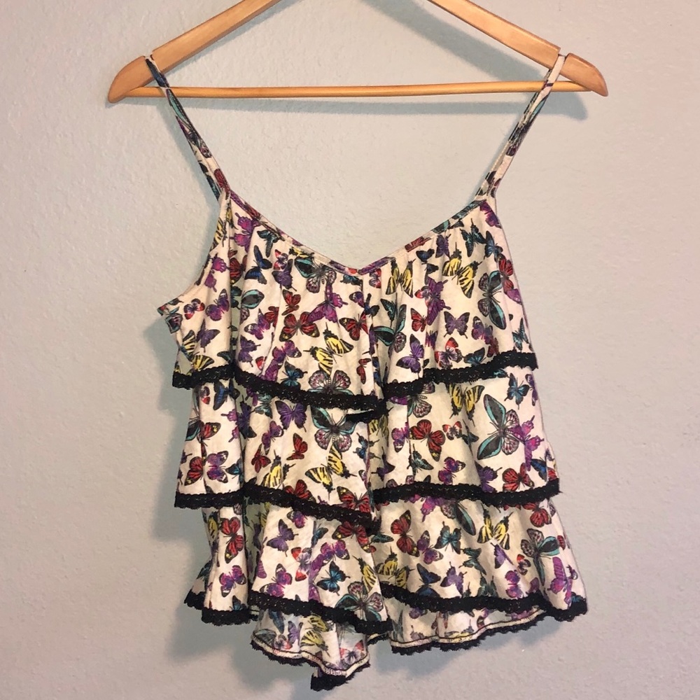 Butterfly Ruffle Tank Top